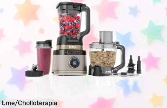 Batidora y procesador Ninja Detect Power Pro 3 en 1 con potencia brutal, vasos extra y cuchilla para masas listo para llevar tu cocina al siguiente nivel; precio rebajado que no dura mucho ¡corre por este súper chollo antes de que se agote!