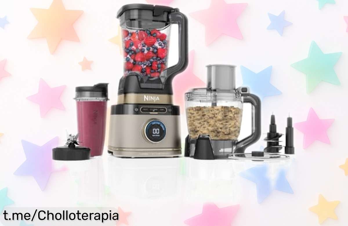 Batidora y procesador Ninja Detect Power Pro 3 en 1 con potencia brutal, vasos extra y cuchilla para masas listo para llevar tu cocina al siguiente nivel; precio rebajado que no dura mucho ¡corre por este súper chollo antes de que se agote!