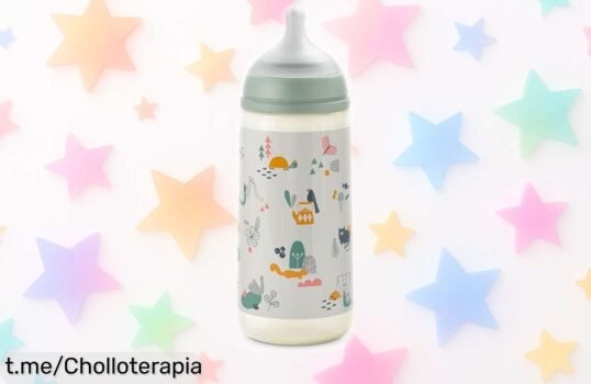 Biberón Suavinex 360 ml con tetina fisiológica y válvula anticólico precio rebajado chollo único para bebés +6 meses, ideal papillas densas evita cólicos ¡date prisa que vuelan!