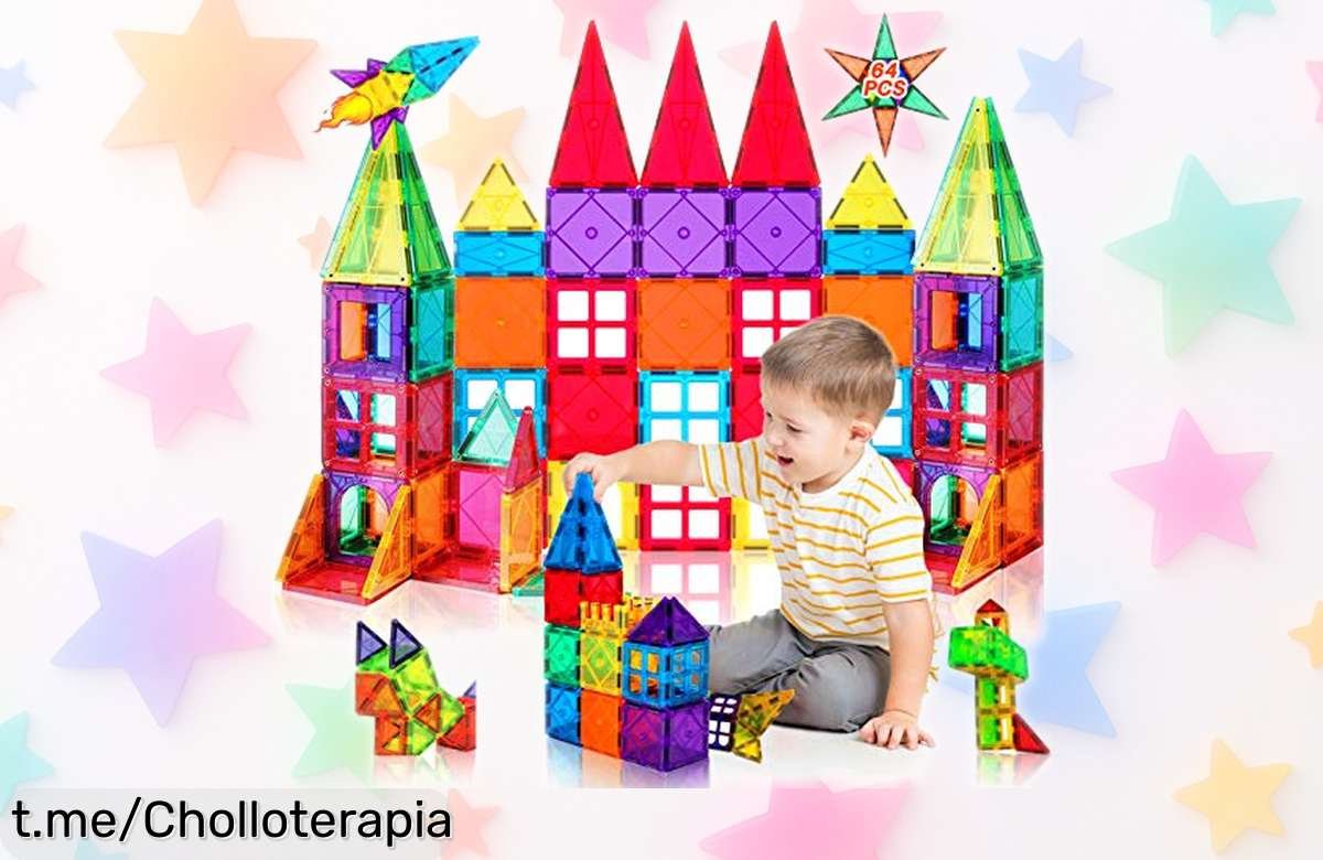 Bloques magnéticos Katiago 64 piezas con imanes ultra fuertes para construir sin parar y potenciar la creatividad desde los 3 años, precio rebajado y oferta limitada que no puedes dejar pasar ¡corre antes de que suba otra vez!