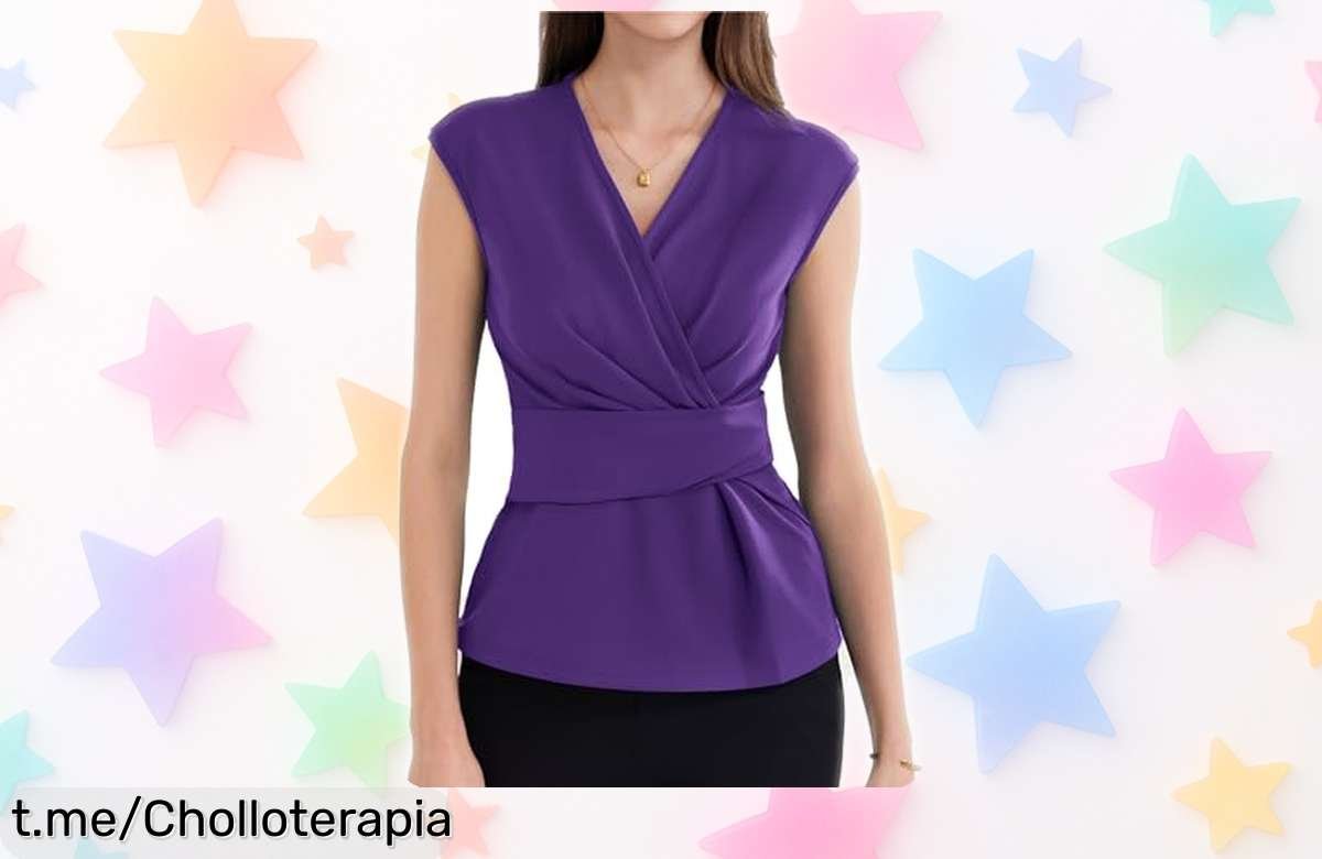 Blusa casual Grace Karin con diseño cruzado que realza tu figura a precio rebajado, colores perfectos para combinar ¡Aprovecha este súper chollo antes de que se acabe!