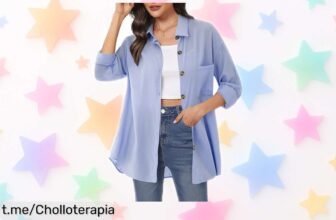 Blusa de lino mujer Irevial, perfecta para tus aventuras veraniegas con botones y bolsillo. ¡Precio rebajado increíble que no puedes dejar pasar! Corre antes de que se agoten las unidades y gózate la frescura en cada momento.