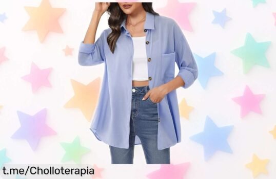Blusa de lino mujer Irevial, perfecta para tus aventuras veraniegas con botones y bolsillo. ¡Precio rebajado increíble que no puedes dejar pasar! Corre antes de que se agoten las unidades y gózate la frescura en cada momento.