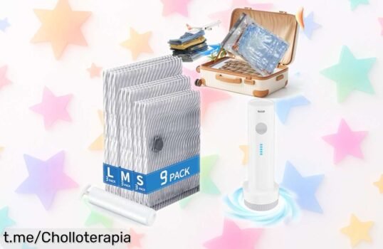 Bolsas de vacío con bomba inalámbrica 9 piezas para ropa Ideal para viajar y ganar espacio precio rebajado en un ofertón que vuela compra ya antes que se acaben
