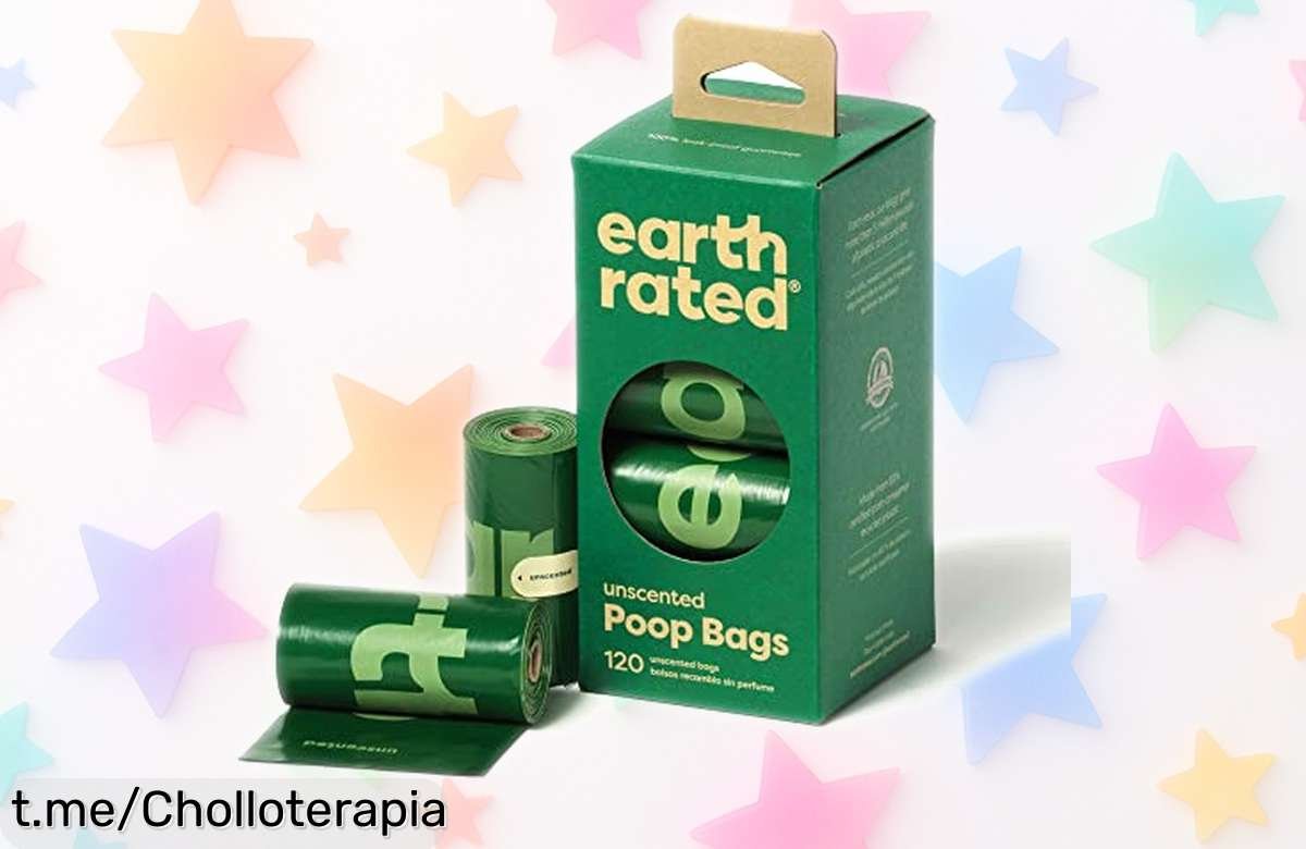 Bolsas extragruesas Earth Rated para perro sin aroma ni fugas, 120 unidades con un descuentazo brutal y precio rebajado que tienes que aprovechar ya antes de que se termine este super chollo único¡date prisa!