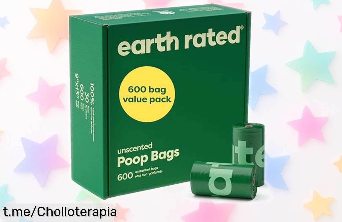 Bolsas para excrementos de perro Earth Rated 600 unidades extragruesas y súper resistentes con aviso de recarga incluido precio rebajado ¡aprovecha ya antes que se acaben!