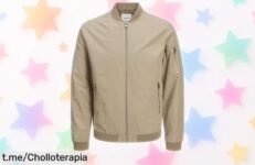 Bomber jacket Jack & Jones con estilo clásico y resistencia top rebajada a un precio loco que dura poco, perfecta para destacar sin esfuerzo ¡corre que se agota este super chollo único!