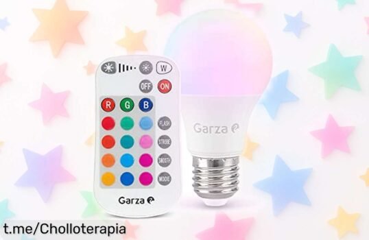 Bombilla LED RGB 9W GZ con mando fácil para jugar con colores y luz, potencia brutal y dura hasta 25000 horas a precio rebajado, ¡un super chollo que se esfuma rápido!