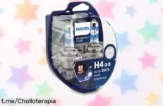 Bombillas Philips RacingVision GT200 H4 con luz 200 % más brillante y alcance de 80 m, precio rebajado que desaparece volando ¡corre antes que se agoten!
