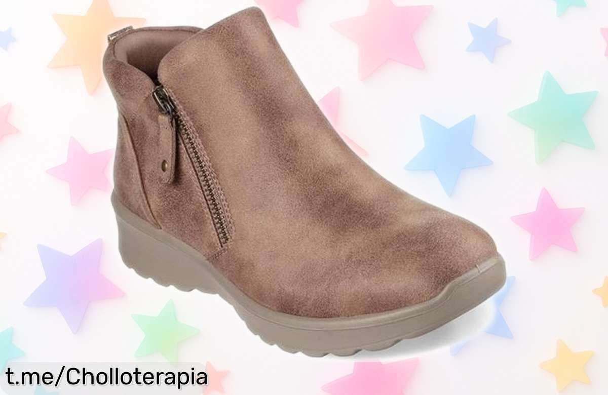 Botines planos Skechers fall in bloom para mujer en marrón con precio rebajado que vuela, aprovecha ya esta oferta limitada y consigue un calzado top al mejor coste antes de que desaparezca