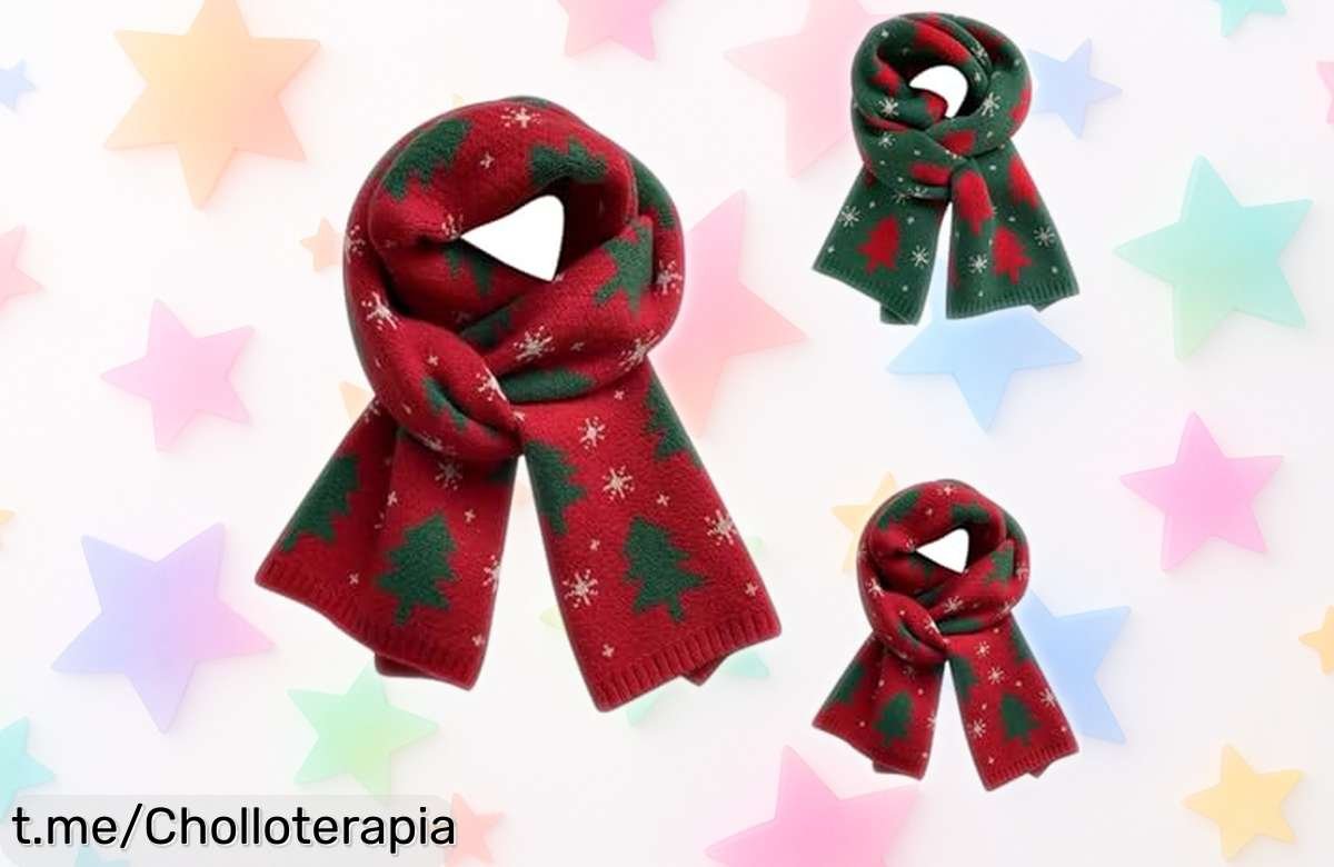 Bufanda de Navidad divertida con muñeco de nieve, prepárate para las fiestas y aprovecha este descuentazo; ¡no te quedes sin ella y vive el invierno al máximo!