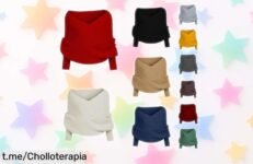 Bufanda de punto con mangas perfecta para invierno: abrigo y estilo en uno, ¡descuento brutal que no se ve todos los días! Aprovecha ya este super chollo antes de que se agote, ¡precio loco por tiempo limitado!