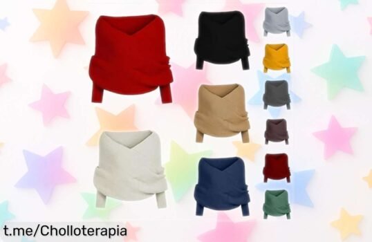 Bufanda de punto con mangas perfecta para invierno: abrigo y estilo en uno, ¡descuento brutal que no se ve todos los días! Aprovecha ya este super chollo antes de que se agote, ¡precio loco por tiempo limitado!