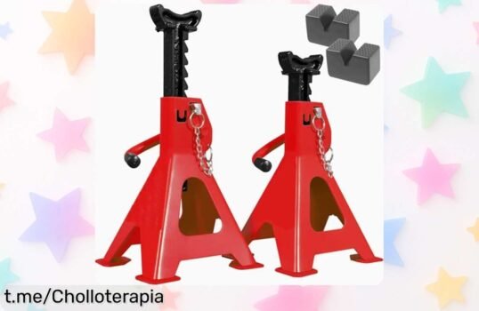 Caballetes mecánicos de 3 toneladas con trinquete seguridad y tacos goma, súper fuertes para tu coche a precio rebajado que no repite llévate dos unidades y olvídate de líos ya mismo