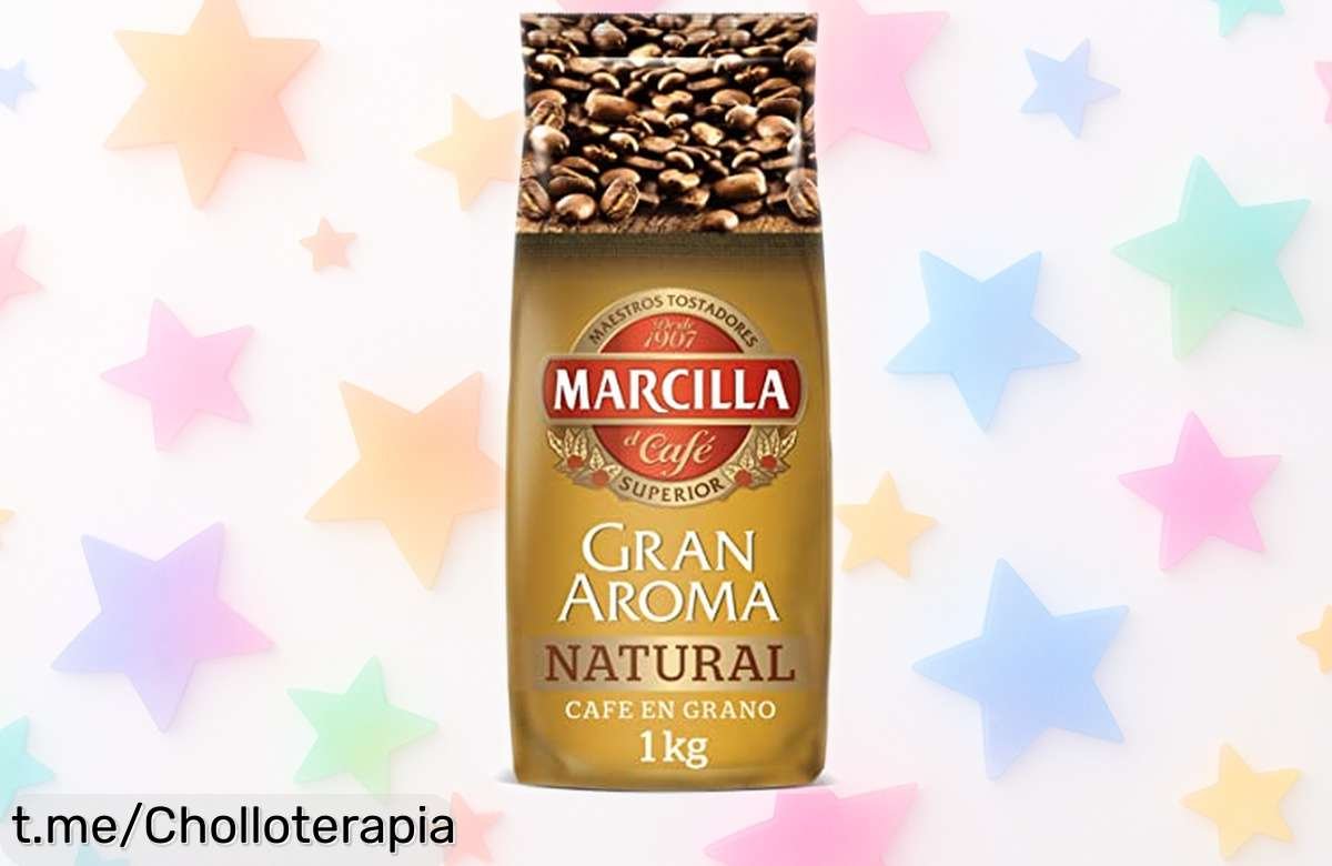 Café natural en grano Marcilla 1 kg con sabor intenso y aroma que enamora, a precio rebajadísimo por tiempo limitado: el espresso perfecto te espera, no dejes escapar este super chollo único y corre a por él antes que se agote