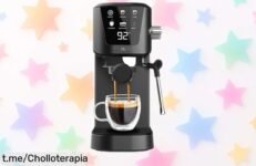 Cafetera express Cecotec Power Espresso 20 Touch con pantalla táctil y vapor para cappuccinos perfectos, ¡rebajada ahora mismo para que no te pierdas este super chollo con depósito de 1 litro y seguridad total!