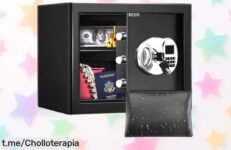 Caja fuerte ignífuga digital pequeña con luz led y cierre seguro rebajada para proteger tus cosas al máximo sin soltar un pastizal, ¡aprovecha este súper chollo limitado que vuela en segundos!