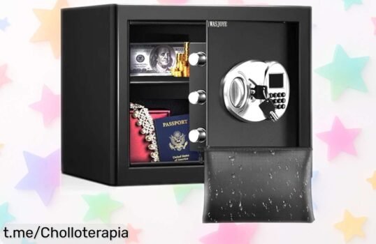 Caja fuerte ignífuga digital pequeña con luz led y cierre seguro rebajada para proteger tus cosas al máximo sin soltar un pastizal, ¡aprovecha este súper chollo limitado que vuela en segundos!