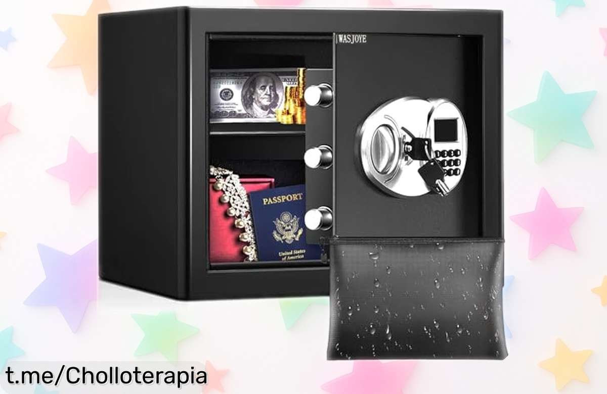 Caja fuerte ignífuga digital pequeña con luz led y cierre seguro rebajada para proteger tus cosas al máximo sin soltar un pastizal, ¡aprovecha este súper chollo limitado que vuela en segundos!