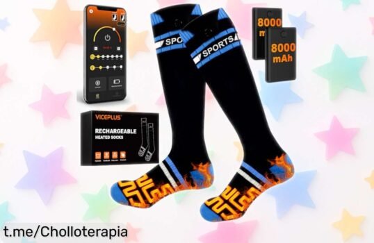 Calcetines calefactables viceplus con batería gigante de 8000mAh para calor rapidísimo y hasta 10 horas seguidas, rebajados en un ofertón que vuela ¡no lo pienses más o te quedas sin!