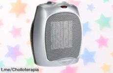 Calefactor de cerámica Amazon Basics 1800 W con termostato y autoapagado, super chollo con calor potente en tres modos y asa para moverlo fácil ¡oferta rebajada que vuela, no lo dejes escapar ya!