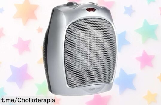 Calefactor de cerámica Amazon Basics 1800 W con termostato y autoapagado, super chollo con calor potente en tres modos y asa para moverlo fácil ¡oferta rebajada que vuela, no lo dejes escapar ya!
