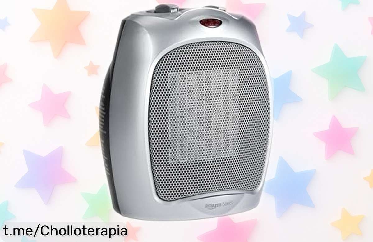 Calefactor de cerámica Amazon Basics 1800 W con termostato y autoapagado, super chollo con calor potente en tres modos y asa para moverlo fácil ¡oferta rebajada que vuela, no lo dejes escapar ya!