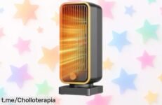 Calefactor eléctrico cerámico 900W que calienta en 2 segundos y es súper silencioso, ¡precio rebajado por tiempo limitado! No dejes escapar este ofertón para no pasar frío.