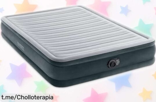 Cama de aire Intex 67770 con hinchador eléctrico en 3 minutos, súper resistente hasta 272 kg y diseño estable para un descanso de lujo precio rebajado por poco tiempo ¡no la dejes escapar!