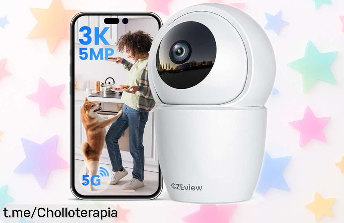 Cámara WiFi CZEview 3K/5MP con visión nocturna y audio bidireccional, precio rebajado por tiempo limitado para cuidar tu casa y a tus peluditos ¡No pierdas este super chollo que se está agotando ya!