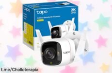 Cámara de vigilancia WiFi Tapo C320WS con visión nocturna a color y resistencia total rebajada a precio muy bajo corre que vuelan estas unidades ¡No dejes escapar este super chollo para cuidar tu hogar hoy mismo!