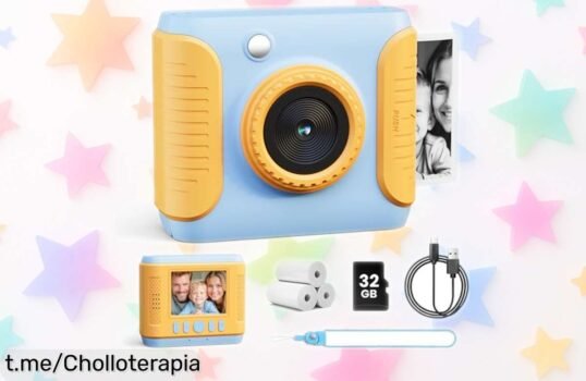 Cámara instantánea para niños CalineGam con papel y tarjeta 32GB, imprime fotos HD al instante y diviértete con juegos y filtros únicos precio rebajado un ofertón que se esfuma rápido ¡hazla tuya ya!