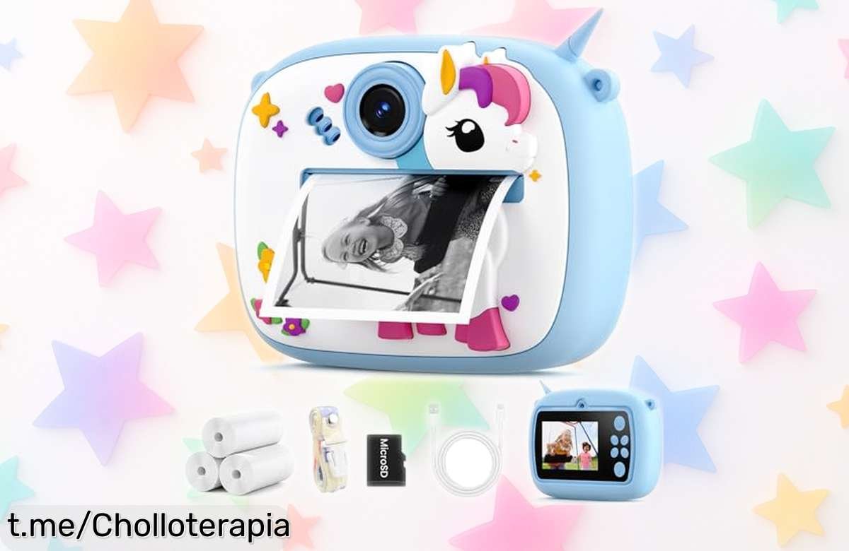 Cámara instantánea para niños con pantalla de 2.4”, diversión en cada clic y juegos incluidos, ¡rebajada a un precio loco que no te imaginas! Corre, que se acaban las unidades y la diversión está a solo un paso.