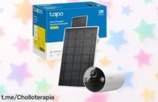 Cámara solar Tapo C410 con vídeo 2K en color y batería de 6400mAh, olvídate de cables y recibe solo alertas reales; precio rebajado por tiempo limitado, ¡un super chollo que no puedes dejar pasar!