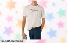 Camiseta Pepe Jeans Eggo N beige 100% algodón diseño top precio rebajado súper chollo limitado corre que vuelan