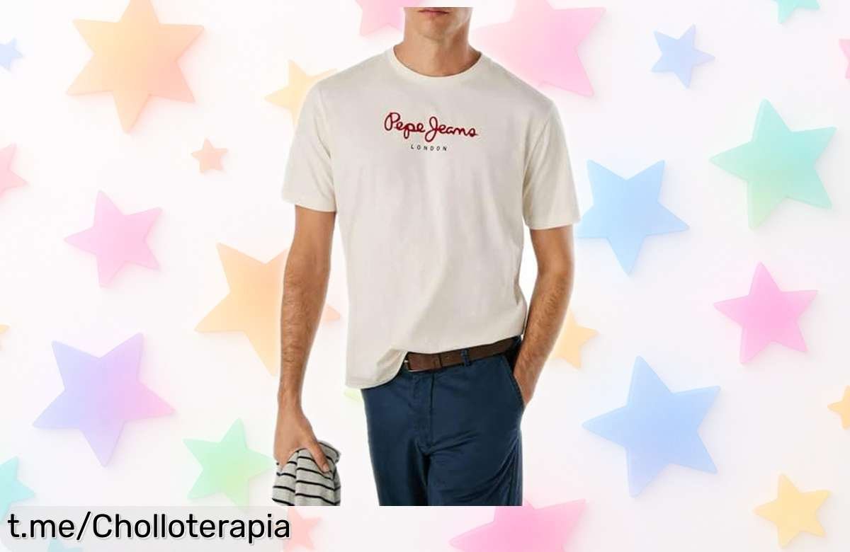 Camiseta Pepe Jeans Eggo N beige 100% algodón diseño top precio rebajado súper chollo limitado corre que vuelan