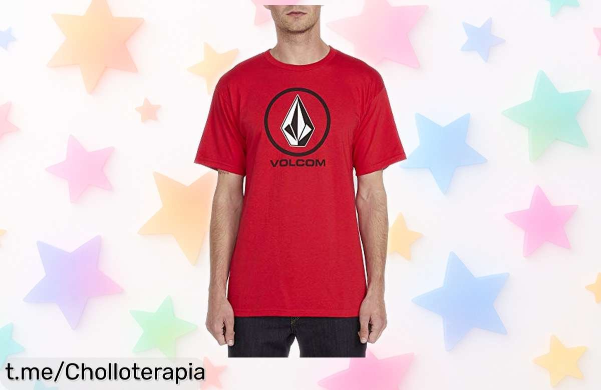 Camiseta Volcom Crisp Stone roja para hombre, rebajada y con estilo único: ¡aprovecha este super chollo antes de que se agote!