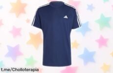 Camiseta adidas Hombre Train Essentials 3Stripes azul oscuro con precio reducido que no se repetirá perfecta para entrenar sin parar y con mucha resistencia cógete ya este super chollo antes de que desaparezca en un visto y no visto