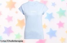 Camiseta adidas mujer Essentials Linear en glow blue diseño clásico y resistente con precio rebajado chollazo que no puedes dejar escapar corre ya que vuelan las unidades