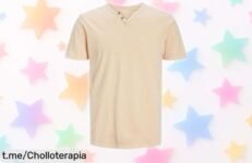 Camiseta básica Jack & Jones hombre con cuello en V y botones, tela ultra suave y fuerte a un precio rebajado que no creerás aprovecha este descuentazo solo por poco tiempo antes de que se agoten