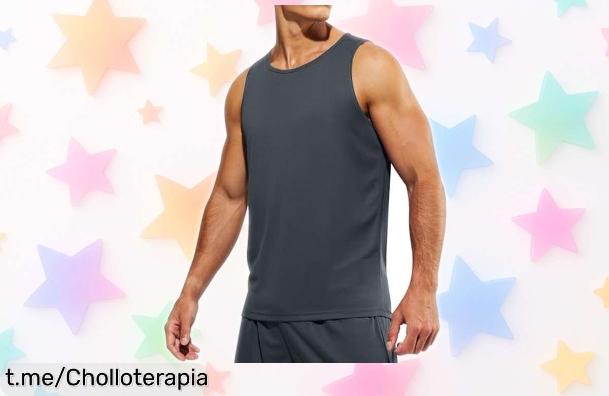 Camiseta sin mangas Weardear para hombre, ajuste perfecto y secado rápido, ¡ahora rebajada! Este super chollo es la clave para que tu entrenamiento sea más libre. No te quedes atrás, consigue ya la tuya antes de que se acabe esta oferta irresistible.