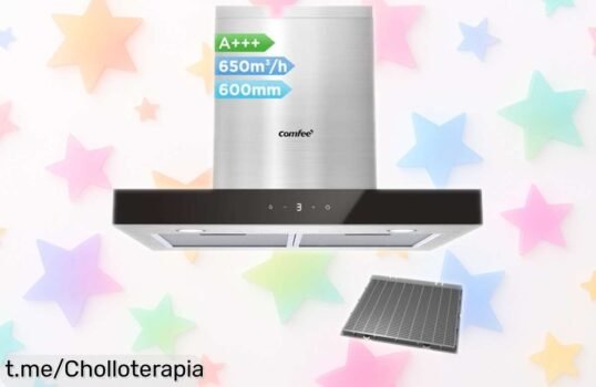 Campana extractora COMFEE' TSHM77SS60 con succión brutal y filtro limpio fácil precio rebajado olvídate del humo ya que vuelan las unidades ¡corre antes de quedarte sin este ofertón!