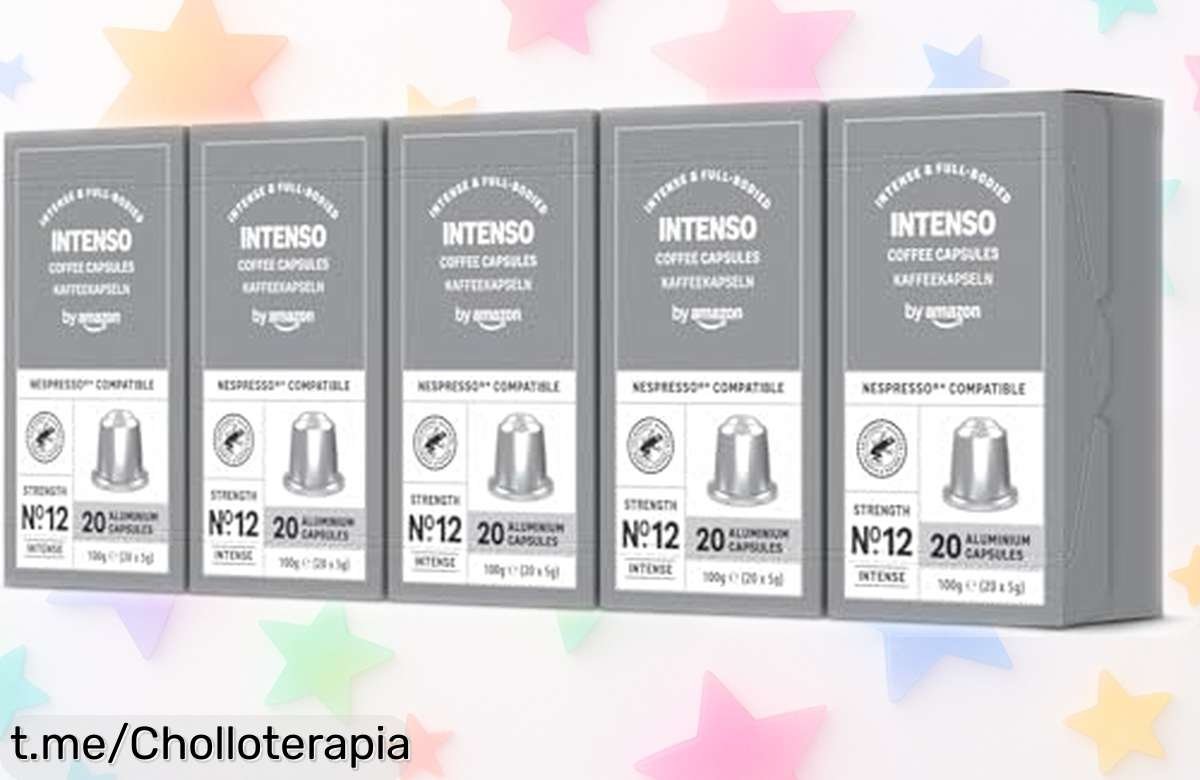 Cápsulas de café intenso by Amazon con tueste oscuro y 100 unidades a precio rebajado para despertar tu energía cada mañana, no dejes que se escape este super chollo porque quedan pocas unidades ¡date prisa!
