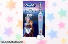 Cepillo eléctrico OralB Pro Kids Frozen con limpieza suave para peques, precio rebajado y fácil de usar; cuida esas encías delicadas Aprovecha este super chollo con pegatinas divertidas antes que se acaben las unidades ¡corre ya!