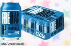Cerveza sin alcohol Free Damm 0,0 en pack de 12 latas a precio loco: disfruta de cada sorbo como nunca antes y llena tu nevera con este super chollo irresistible.