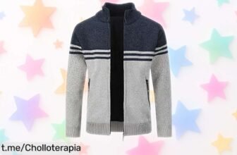 Chaqueta de punto para hombre, cuello alto: ¡ofertón con precio rebajado! Luce genial en cualquier ocasión y no pierdas la oportunidad de un chollo que eleva tu estilo ya mismo.