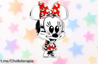 Charm Disney Minnie Mouse vestido punteado en plata de ley 9.5, super chollo con caída de precio brutal que te encantará y hará sonreír cada vez que lo veas, ¡no esperes más para tenerlo!