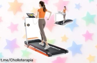 Cinta de correr plegable RUNIMON 6 en 1, un super chollo con descuento brutal para ponerte en forma desde casa. Control remoto y velocidad hasta 12 km/h que te hará sentir más activo sin salir. ¡No dejes pasar esta oportunidad única, muévete ya y súmale energía a tu vida!