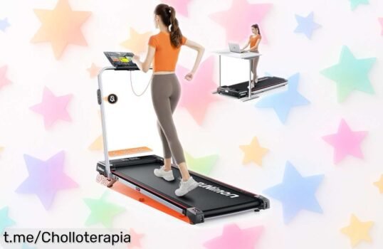 Cinta de correr plegable RUNIMON 6 en 1, un super chollo con descuento brutal para ponerte en forma desde casa. Control remoto y velocidad hasta 12 km/h que te hará sentir más activo sin salir. ¡No dejes pasar esta oportunidad única, muévete ya y súmale energía a tu vida!