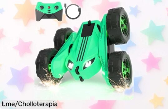 Coche teledirigido MaxTronic con doble carga y leds 360° acrobáticos rebajado por tiempo limitado para que los peques disfruten a tope ¡Corre que vuelan las unidades, no dejes escapar este super chollo!